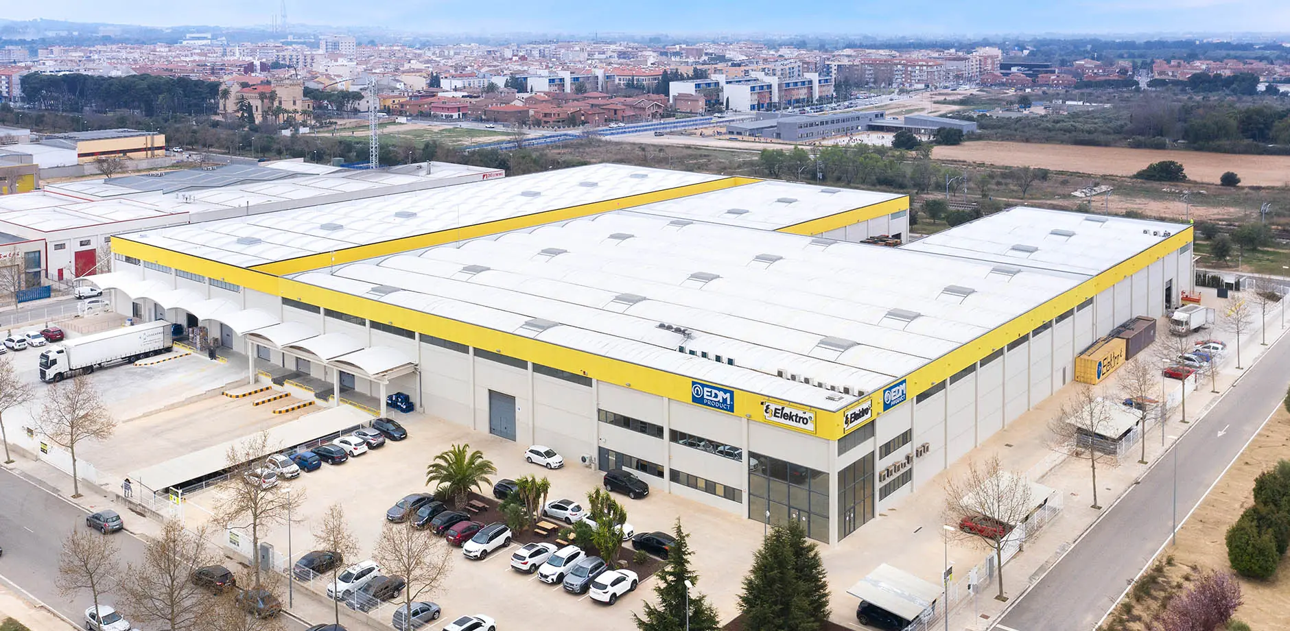 Vista aérea del centro logístico de Elektro3 en Vilaseca, Tarragona