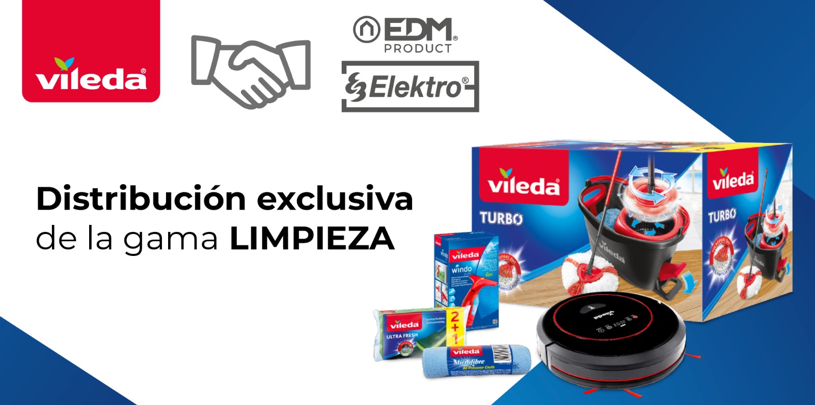 Elektro3-EDM unique distributeur exclusif de Vileda pour les secteurs de la quincaillerie et du bricolage.