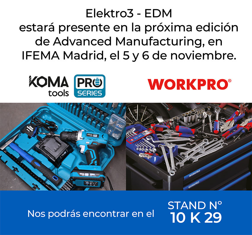 Elektro3-EDM porta la potència de Koma Tools Pro i Workpro a Advanced Manufacturing Madrid 2025
